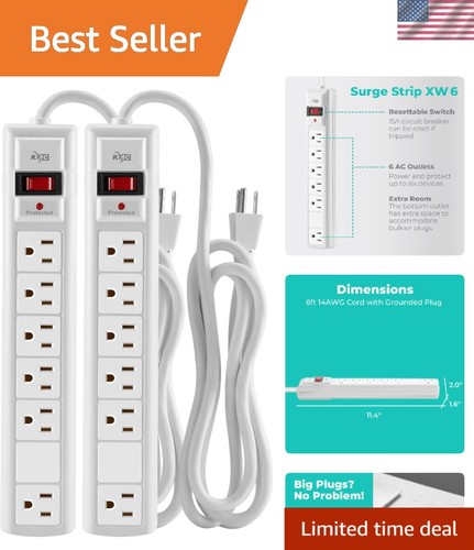 Outlet surge protector - 6-outlet, power